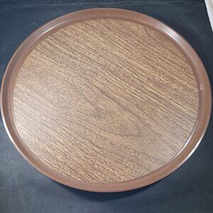 Vintage MCM Lazy Susan Brown Plastic